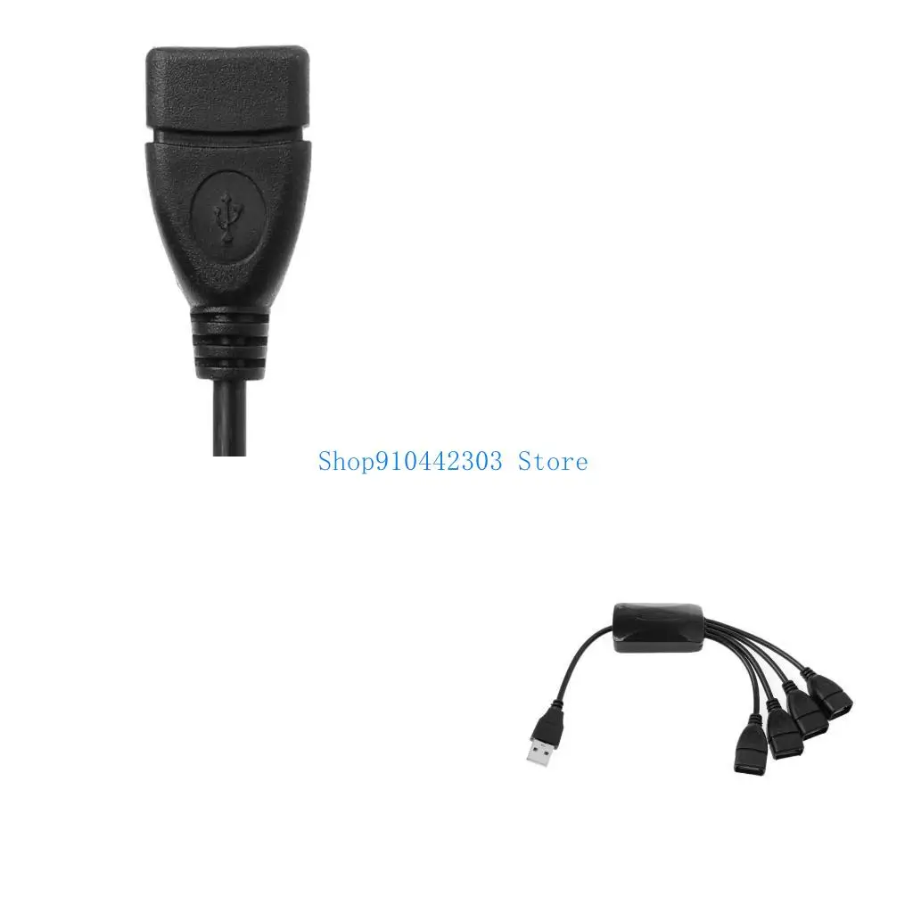 652F High Speed 4 Port USB 2.0 480Mbps Hubs Splitter for Notebook Computer Laptop Connects to Scanners, Printers,