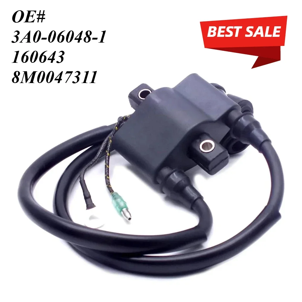 

3A0-06048 Ignition Coil For Tohatsu Mercury Outboard Motor Parts 25 30HP 3A0-06048-1 160643 8M0047311 with Plug Cap