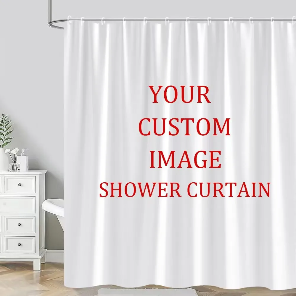 Custom Shower Curtains Modern Customized Photo Waterproof Polyester Fabric Bathroom Curtain Decor with Hooks for Dropshipping