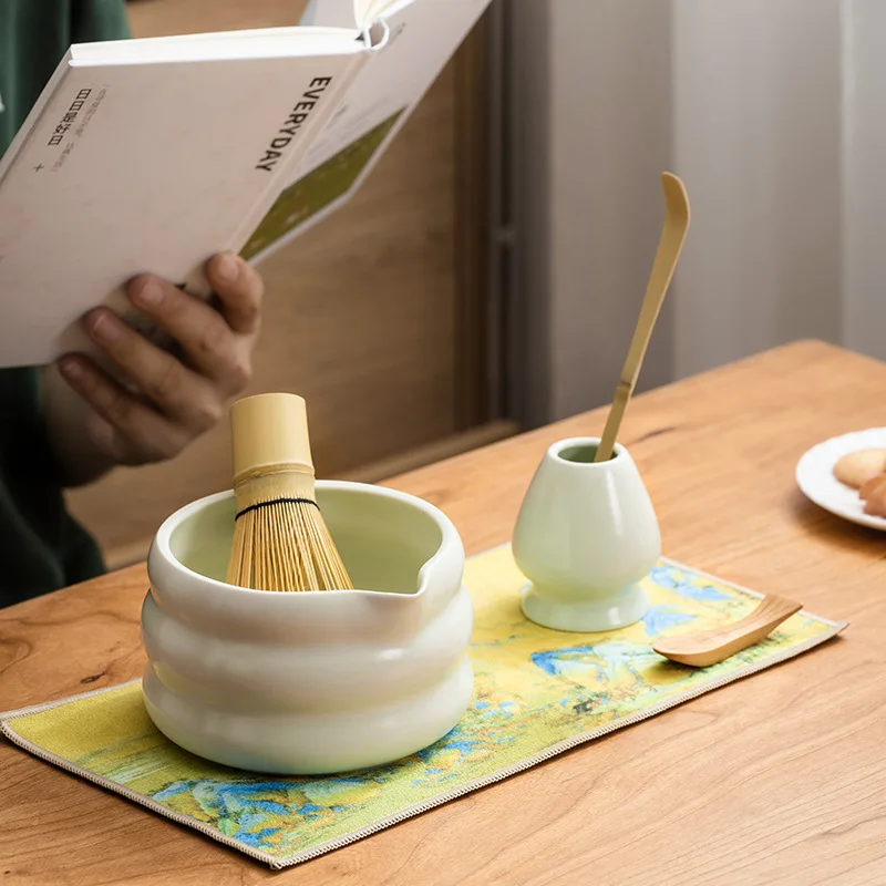 4/7PCS Japanese Matcha Set Matcha Bowl With Mouth Song Dynasty Tea Tip Tool Matcha Whisker Stand