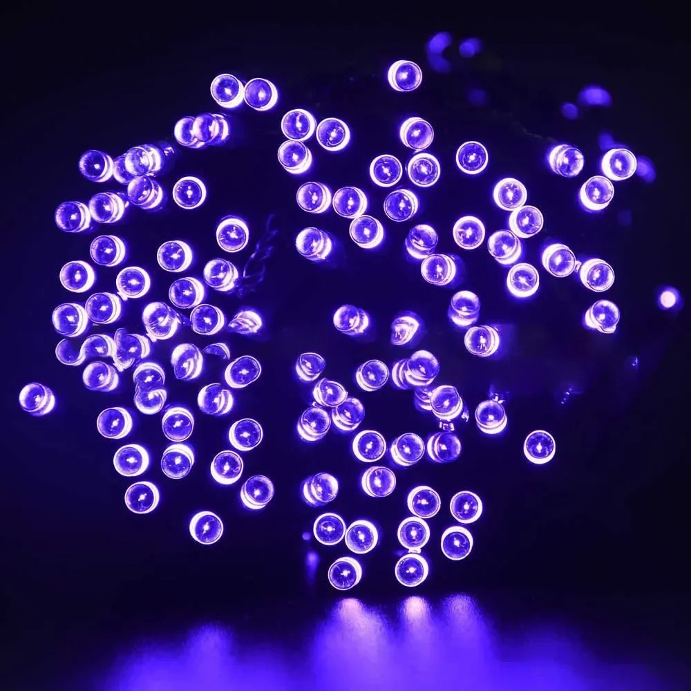 8 ألوان في الهواء الطلق ضوء الشمس حديقة دافئة/أرجواني/RGB LED قطاع سلسلة الجنية أضواء الشمسية مصباح مقاوم للماء جارلاند زينة عيد الميلاد #2