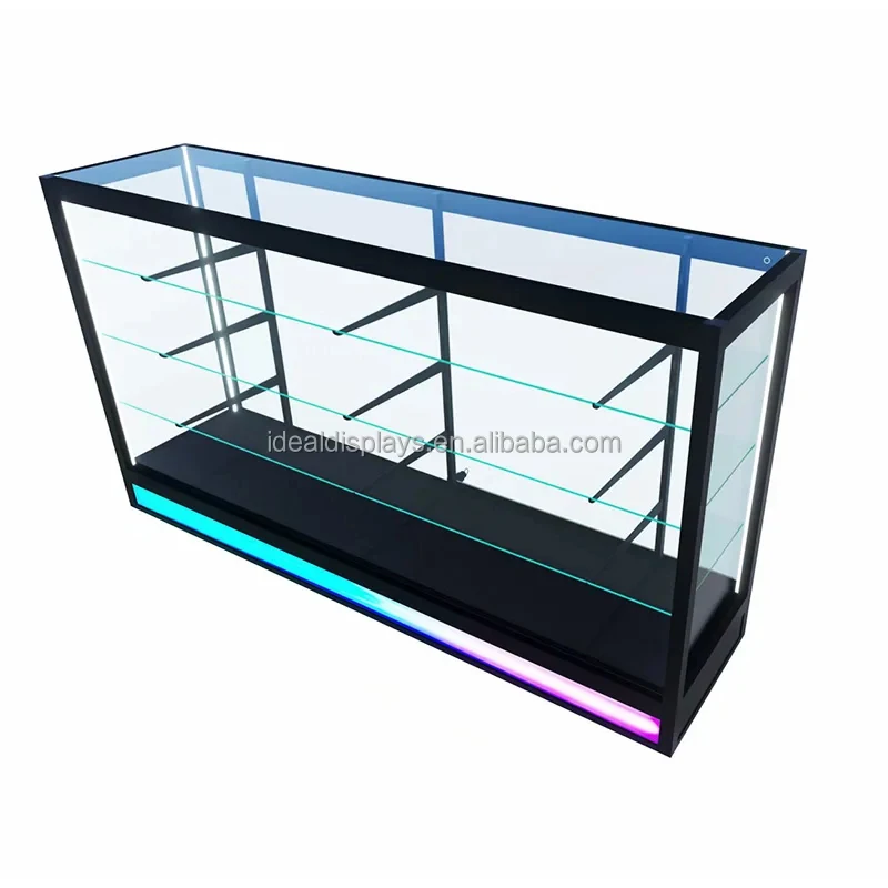 custom.New Arrival Displays 6FT Colorful Rolling LED Light Heavy Duty Freestanding Powder Coated Display Cabinet