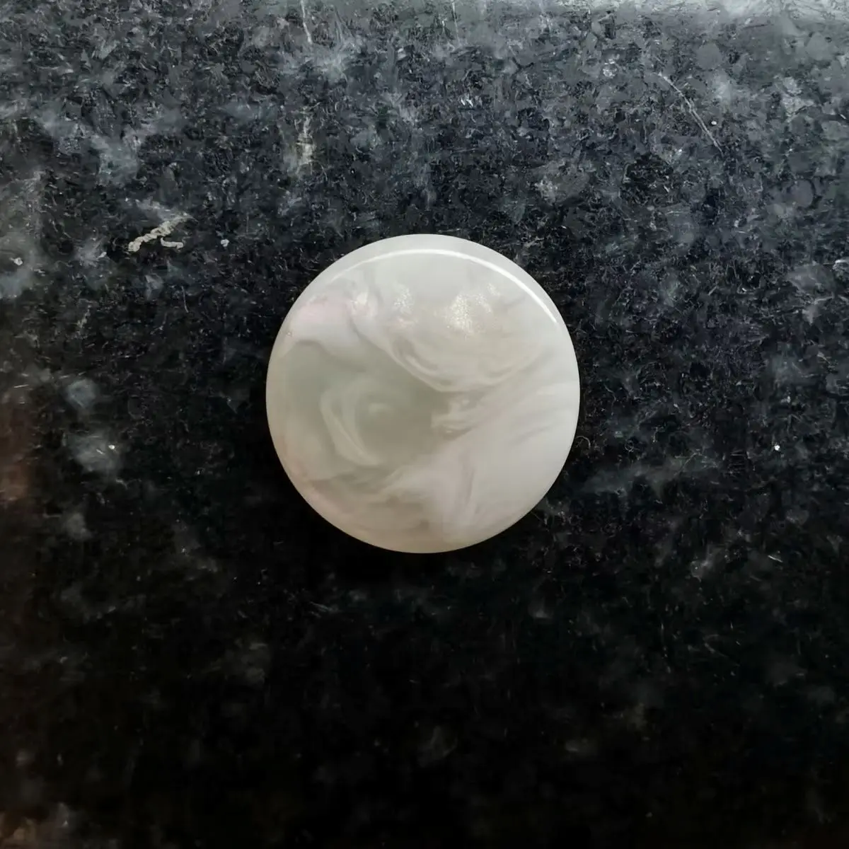 Off-White Patterned Trumpet Button Mica Cover Key Button Cap - Durable Replacement Part for Trumpet