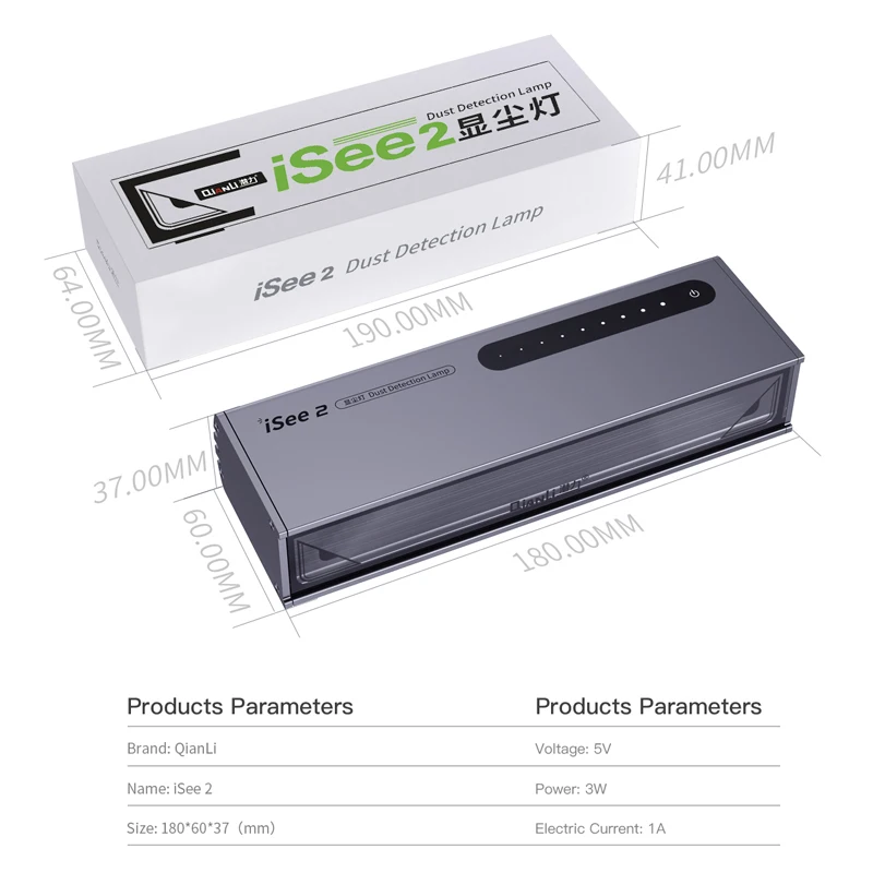 Imagem -06 - Qianli-profissional Led Lâmpada Detecção de Poeira Tela Anti-skid Fingerprint Scratch Observer Light Tela Lcd Repair Tool Isee 2