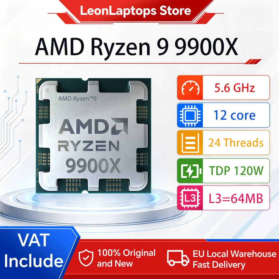 AMD Ryzen 9 9900X Processor 4.4GHz 12-Core 24-Thread L3=64MB Game