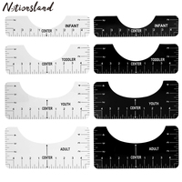 4pcs T-Shirt Ruler Guide Shirt Alignment Tool T-Shirt Alignment Ruler with Clothing Size Chart for Adult Youth Toddler Infant