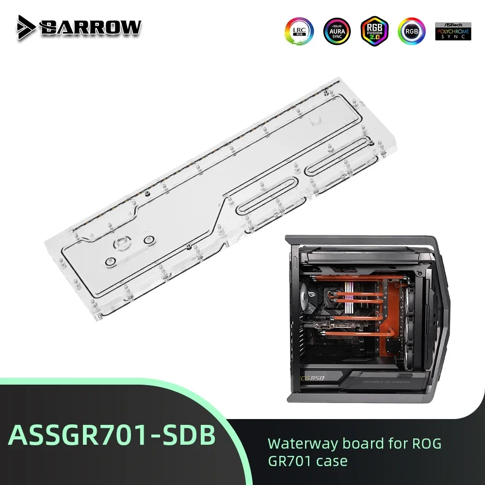 Barrow Distroplate for ASUS ROG HYPERION GR701 Case  ASSGR701-SDB Water Cooling System for PC Gaming 5V 3PIN ARGB Waterway Board