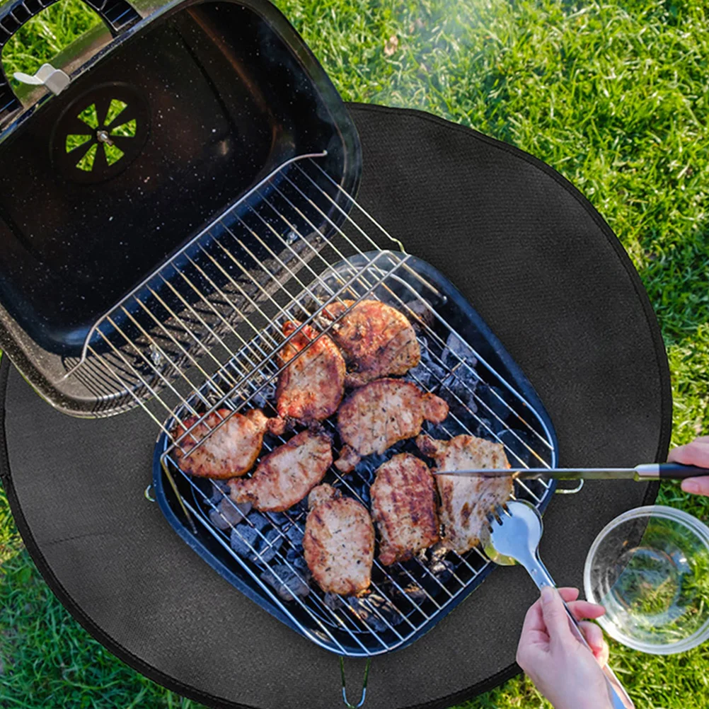 

Fire Pit Mat Outdoor Grill Cushion Reusable Round Fireproof Bbq Mat For Camping Grass Heat Resistant Oil Proof Lightweight
