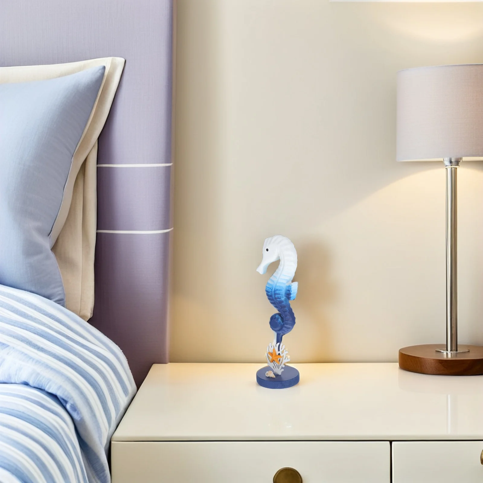 

Nautical Animal Decor Marine Seahorse Wood Handiwork Ornament Sea Star Coral Element Mediterranean Beach House Coastal Decor