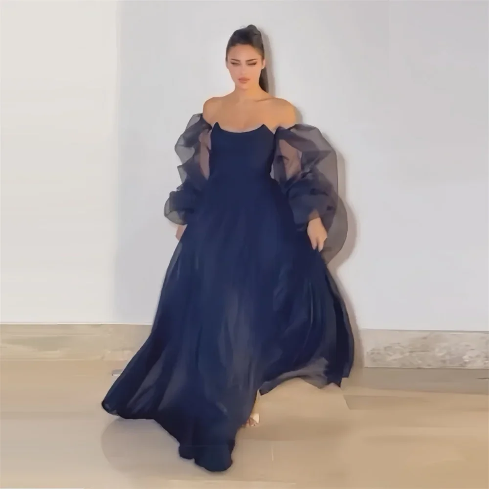 

Evening Gown Formal Prom Dress Dearin Off-the-shoulder A-line Floor Length Skirts Layered Draped Tulle Bespoke Occasion Dresses