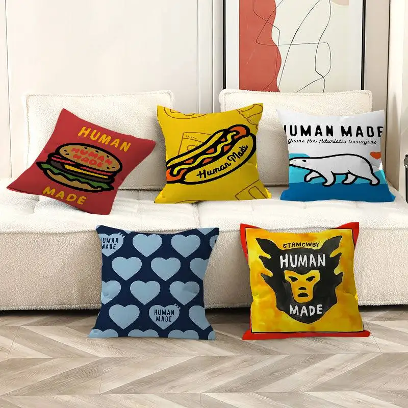 Fashion H-Human M-Made Pillow Cover for Bedroom Room and Living Room Sofa Decorative Cushion Cover
