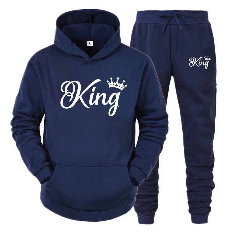 King Queen e King Hoodie com capuz para homens e mulheres, Y2k, Y2k, mangá