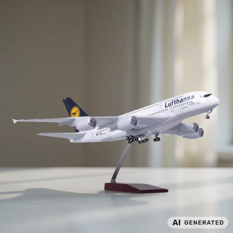 A380 Lufthansa Airplane Model 46cm 1:160 Scale Aircraft Resin Diecast Plane Model With Landing Gear For Souvenir Hobby Display