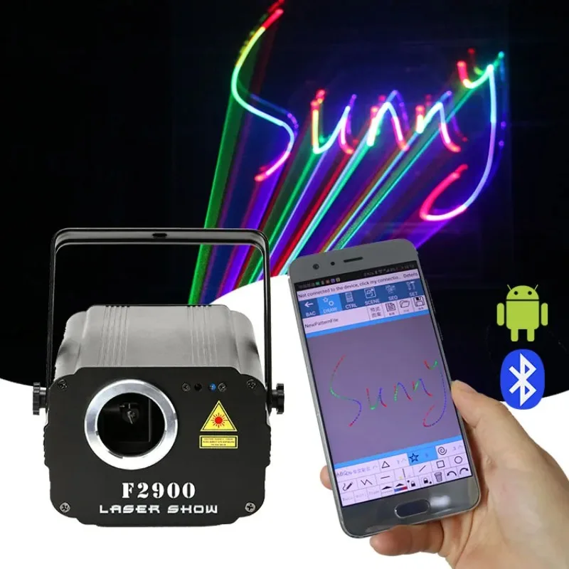 NewFeel Wireless APP Remote Control Mini Animation Stage Show Club Dj Disco KTV Party RGB Laser Lights