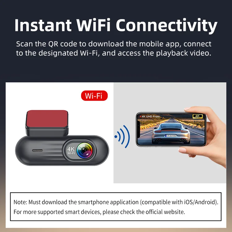 4K+2K Dual Dash Cam With Build-in 2.4G WIFI&GPS Voice Control Car Black Box Camcorder Camera 4K Dashcam For Competitively Priced