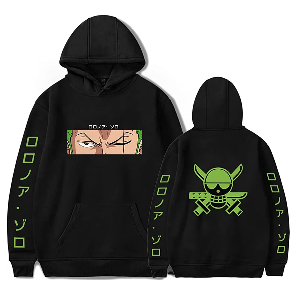 One Piece Luffy Japanese Letter Print Hoodie Kids Boys Girls Pullover Hooded Sweatshirt Anime Children Streetwear Tops
