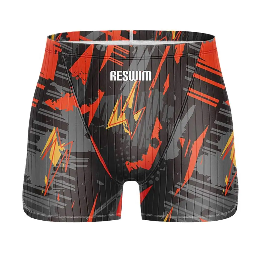 

2024 Men's Athletic Training Swimsuit Swim Jammer Trunks Beach Tights Shorts Quick Dry Sports Lycra Swimming Surfing Pantalones