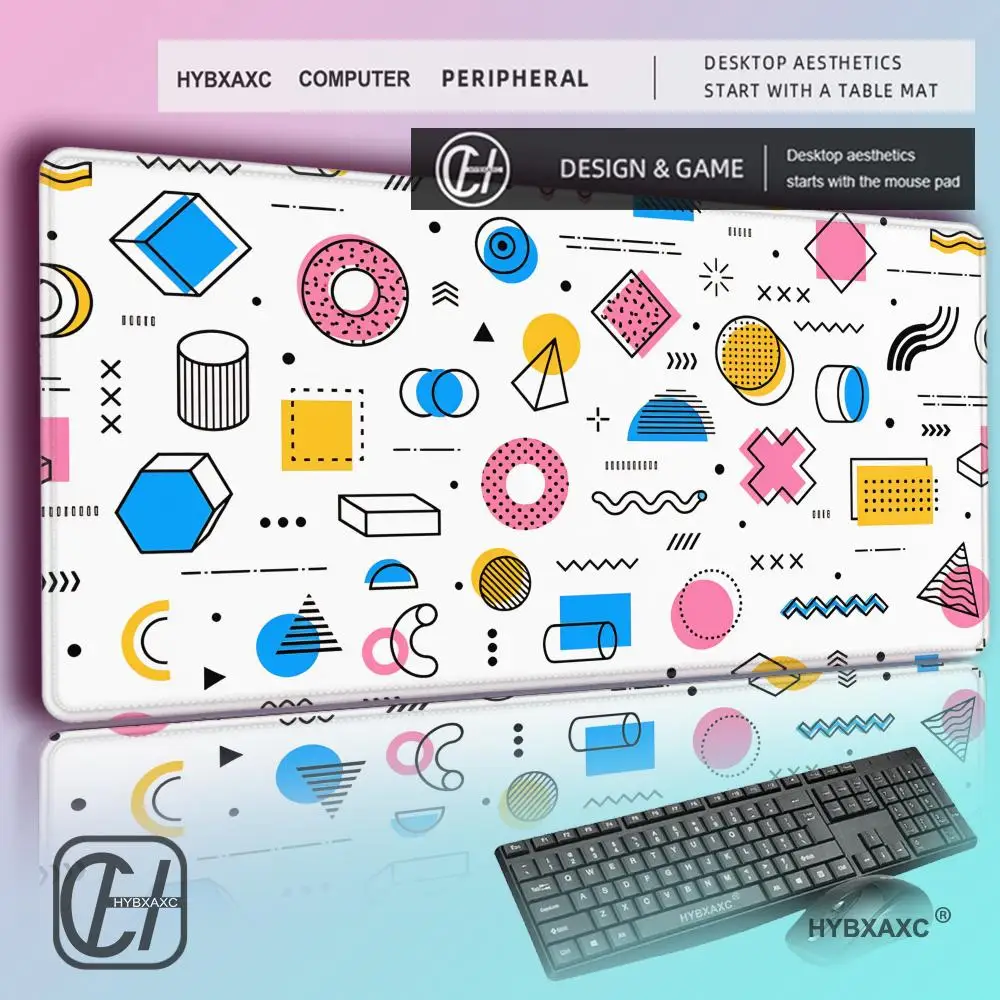 

HYBXAXC Colorful Geometric Pattern Mouse Pad Anti-Slip Rubber Desk Mat for Gaming Office Laptop PC