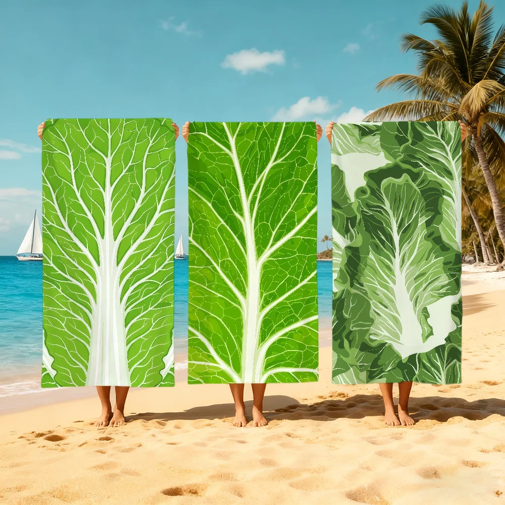 Creative Cabbage Towel Large Quick-Drying Microfiber Soft Beach Towel for Travel Fitness Sauna Bathing Camping