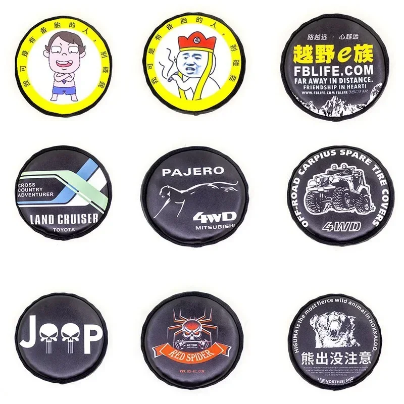 1/10 RC Car Decoration PU Leather Spare Tire Cover for 1/10 RC Crawler Trxs TRX4 Axial SCX10 Wraith RC4WD D90 Tamiya CC01