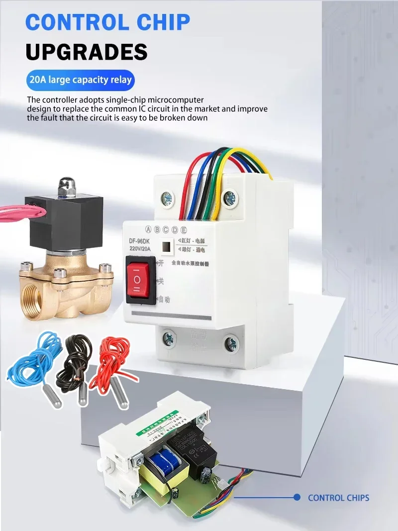 Automatic Water Level Control Solenoid Valve, Water Shortage Protection, and Water Refill Function For Water Towers, Wells, Pool