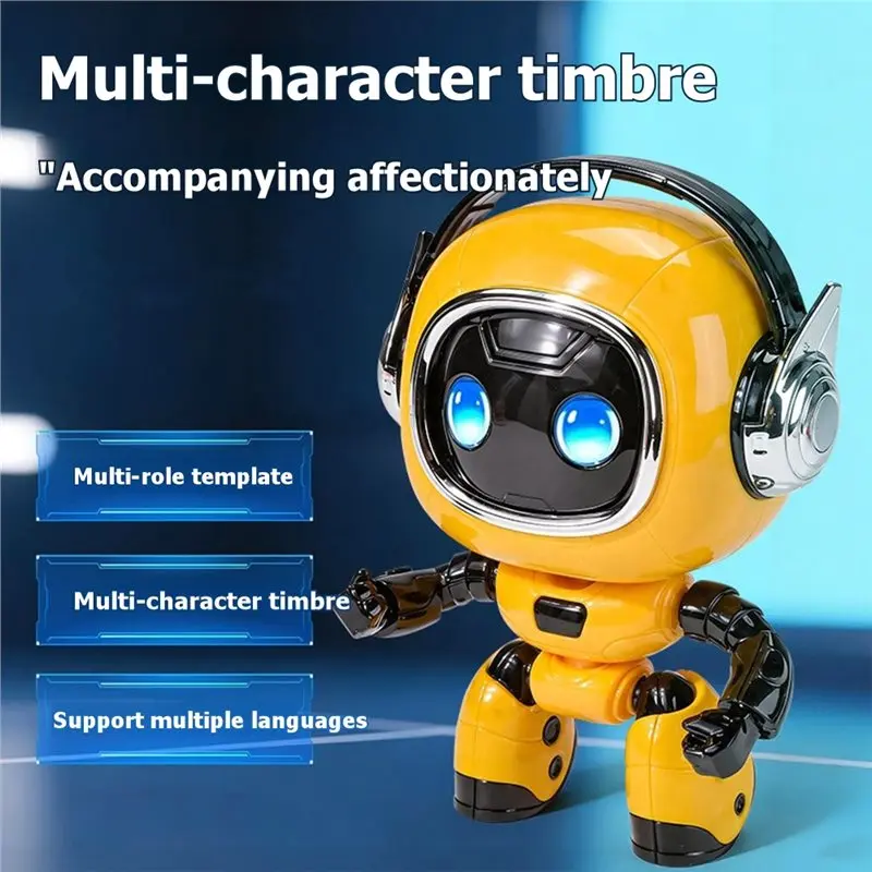 B92B AI Smart Eobot Interactive Robot for Children, Educational with Multilingual Chat, Voice Control, Storytelling, Yellow