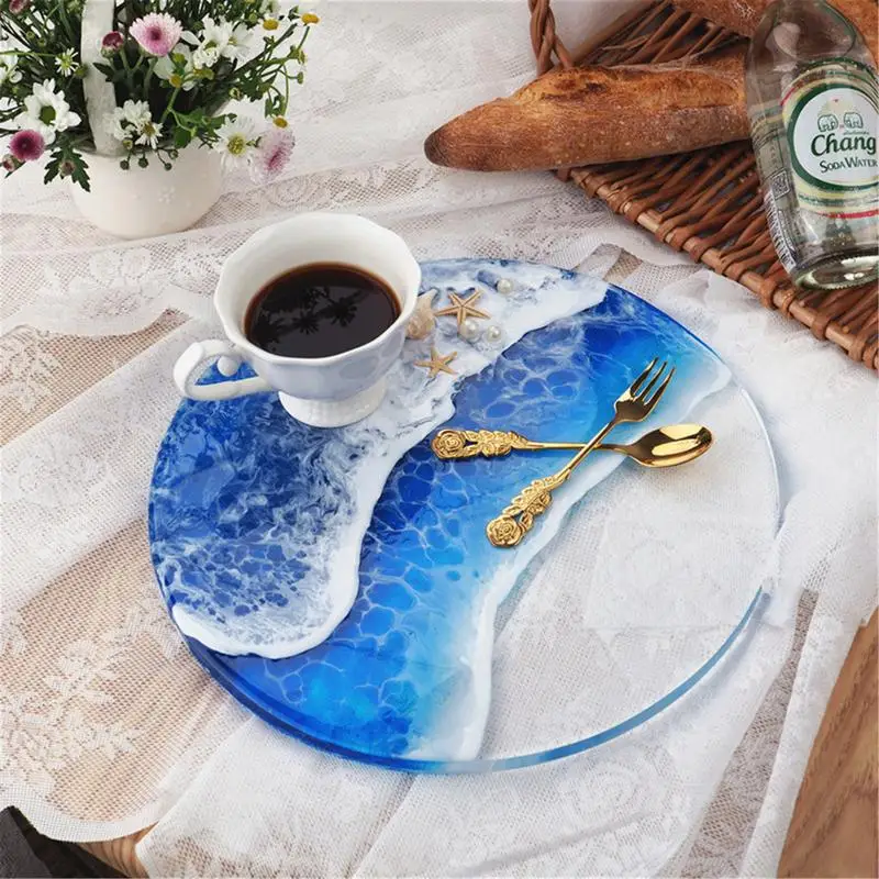 Round Silicone Mold Exquisite Handmade DIY Tool Crystal Mould 30 CM Crystal Epoxy Resin Mold Tray Mirror Plate Casting