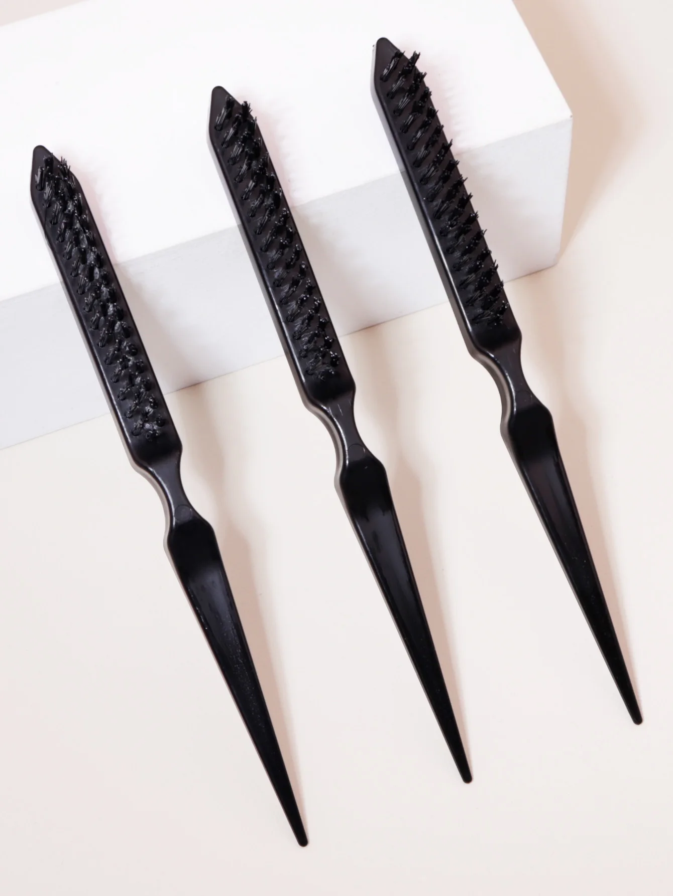 3pcs nylon hair brush set, 3-row bristle comb, curling comb, professional styling comb, suitable for everyone to use