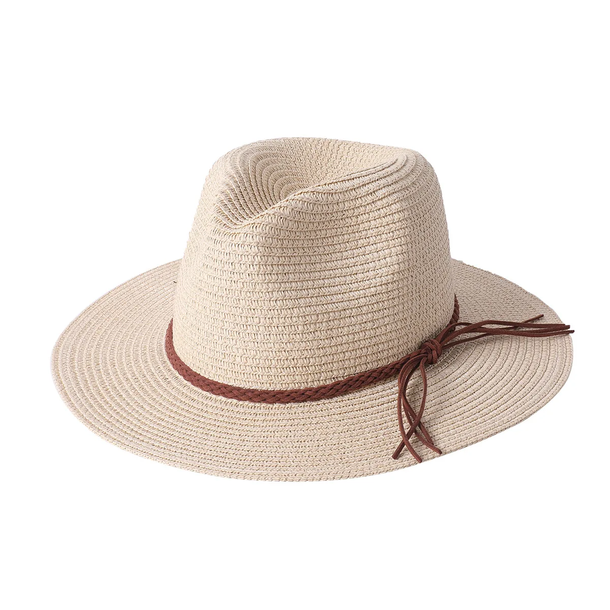 Sommer weiche geformte Strohhüte Damen/Herren Outdoor faltbare UV-Schutz Hut Panama Strand Sonnenhut – Detail 2