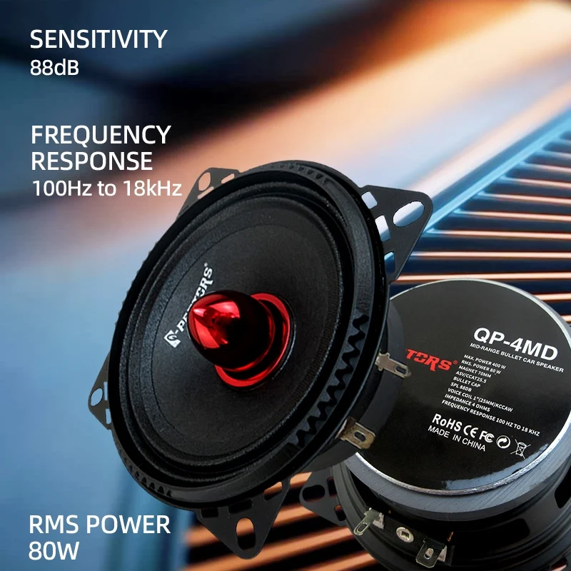 2pcs 4 Inch 400W Universal Car Speaker Mid Range Auto Music Stereo Enhanced Hifi Car Stereo Sound Mid-range Speaker