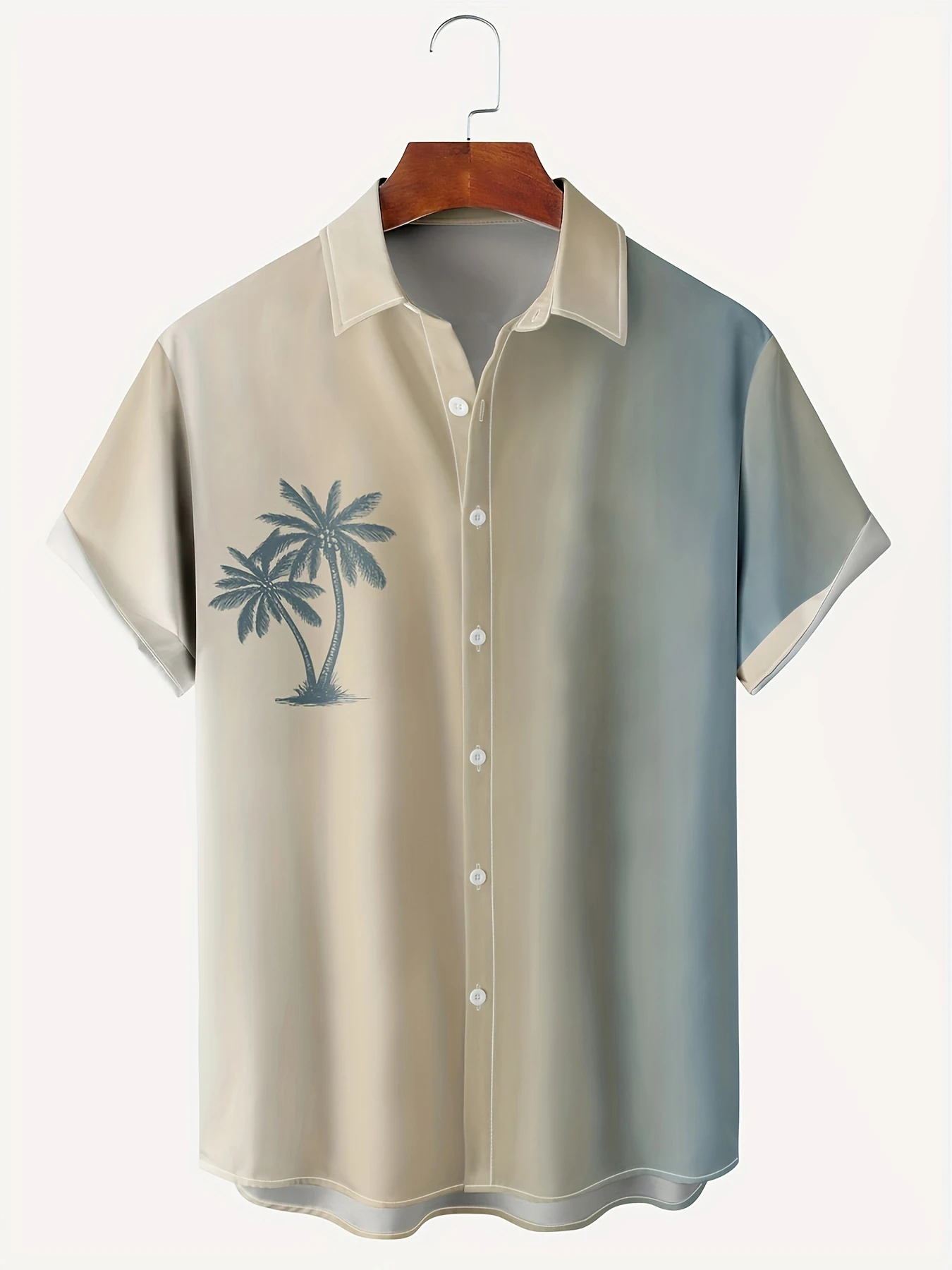 

Летняя мужская рубашка с коротким рукавом и гавайским принтом, повседневная мужская рубашка с короткими рукавами и лацканами на пуговицах, свободная рубашка большого размера, мужская одежда