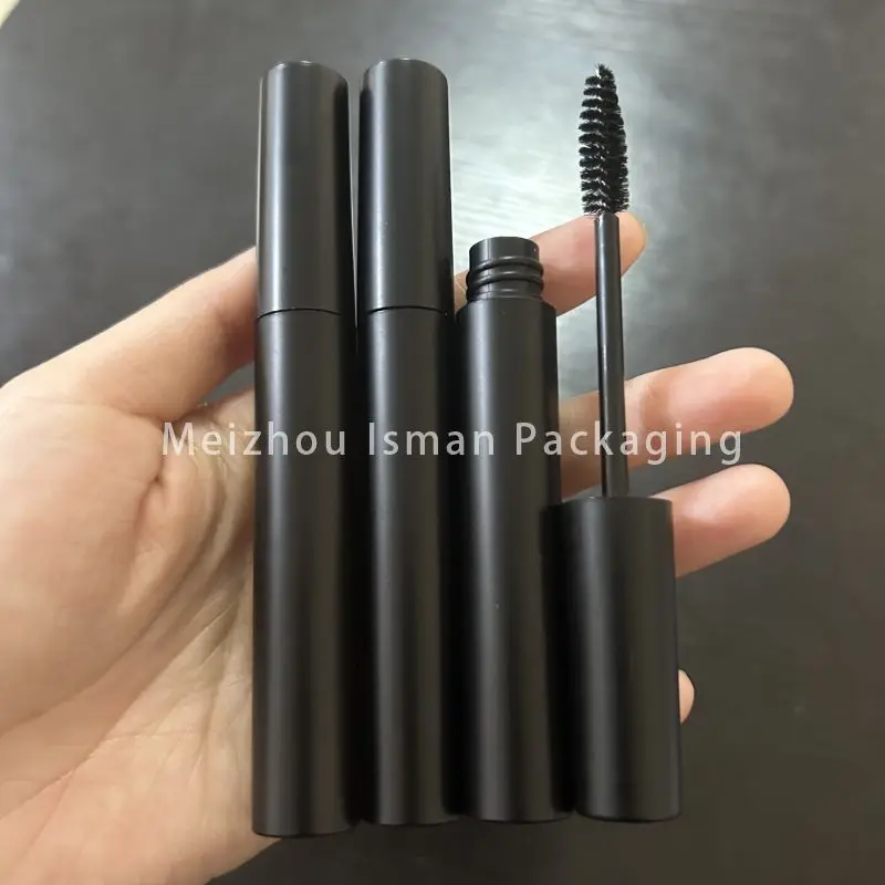 50Pcs round all black eyeliner bottle cosmetic lip gloss packaging makeup mascara container wand tubes with brush 4ml