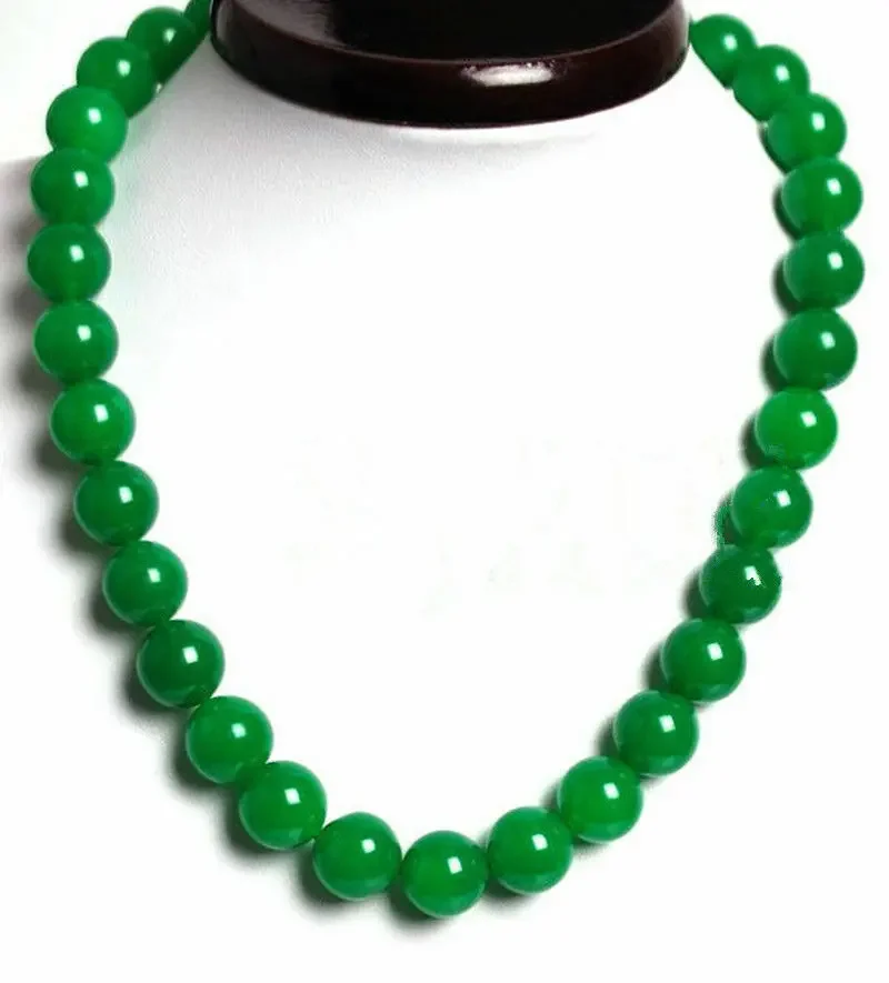 

18inch 8mm Genuine Emerald Gemstone round Beads Necklace AAA