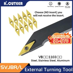 1pc Lathe Cutter External Turning Tool Holder SVJBR1212H11 SVJBR1616H11 SVJBL2020K11 SVJBR2525M11 Carbide Inserts VBMT CNC Tools