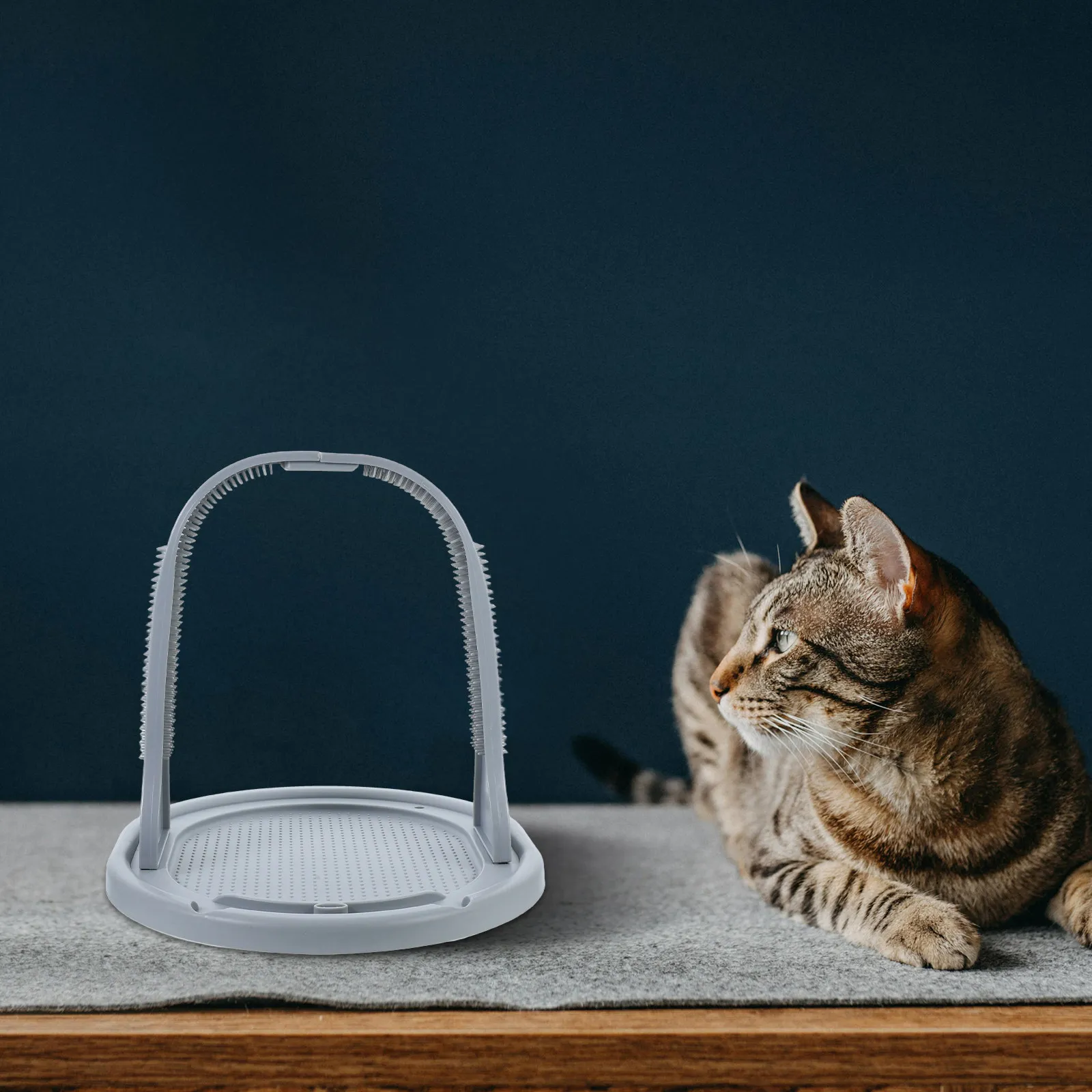 Immagine 4: Tavola Massaggiante per Gatti a Forma di Arco, Grigia, Resistente, per Auto-Massaggio e Riposo, Strumento Multifunzionale per Interni