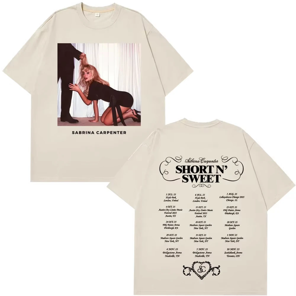 Hot Sale Sabrina Carpenter Classic Poster Graphic Print T-shirt Men Women Loose Casual Oversize Top O-neck Cotton Summer New Tee
