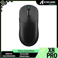 ATTACK SHARK X8Pro 8K Mouse, 55g SUPERLIGHT, PixArt PAW3395PRO Gaming Sensor, 6 Adjustable DPI up to 40000, 500mAh Battery