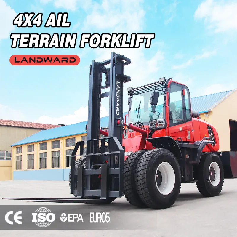 LANDWARD Factory 4x4 All Terrain Forklift Port Container TA35 Off-Road Forklift EPA Euro5 Mini Diesel Forklift 3.5Ton Customized