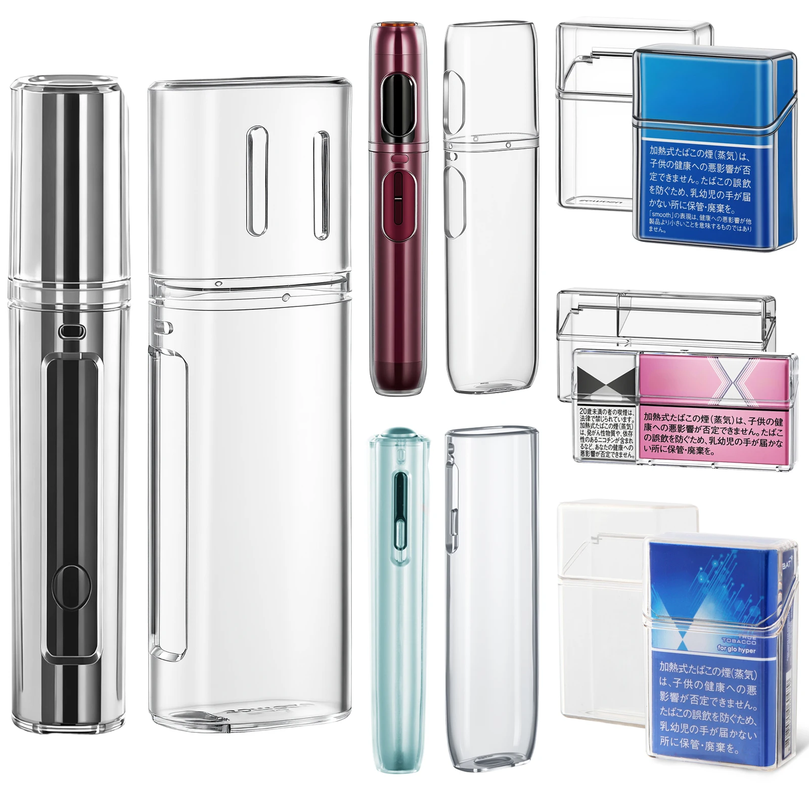 Image of Für GLO HILO/IQOS ILUMA I ONE/LIL HYBRID 3.0 Schutzhülle, transparentes PC-Material, Hartschale, verschiedene Stile von Zigarettenetuis