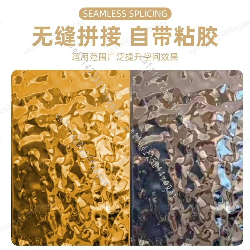 3D Wavy Metal Effect Wall & Ceiling Cladding for Modern Interior Decor Imitation Stainless Steel Water Ripple Ceiling Panels