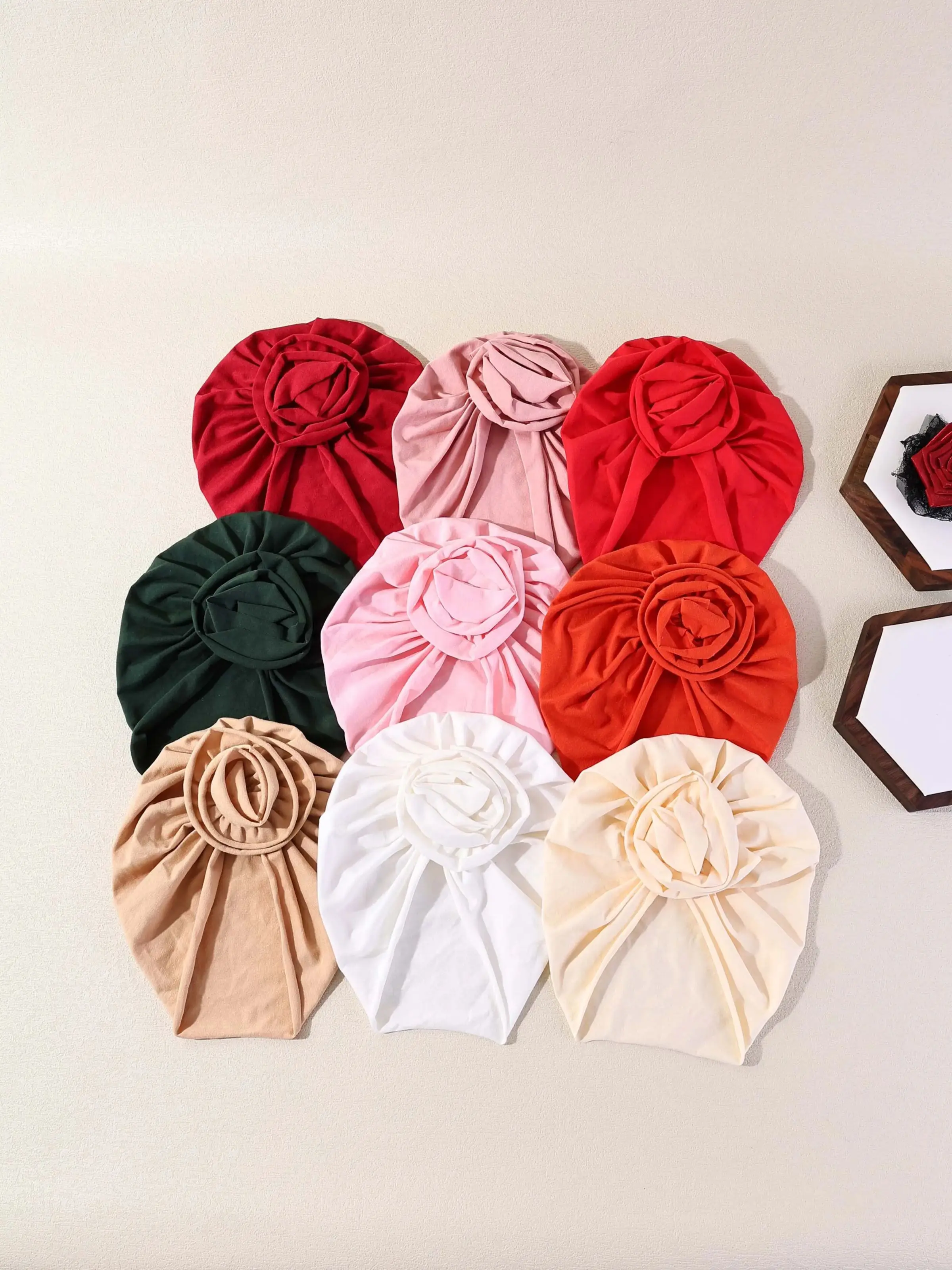 Enfants automne printemps bébé fleur casquette mignon solide nouveau-né Turban doux confortable casquettes cheveux accessoires pour bébé filles