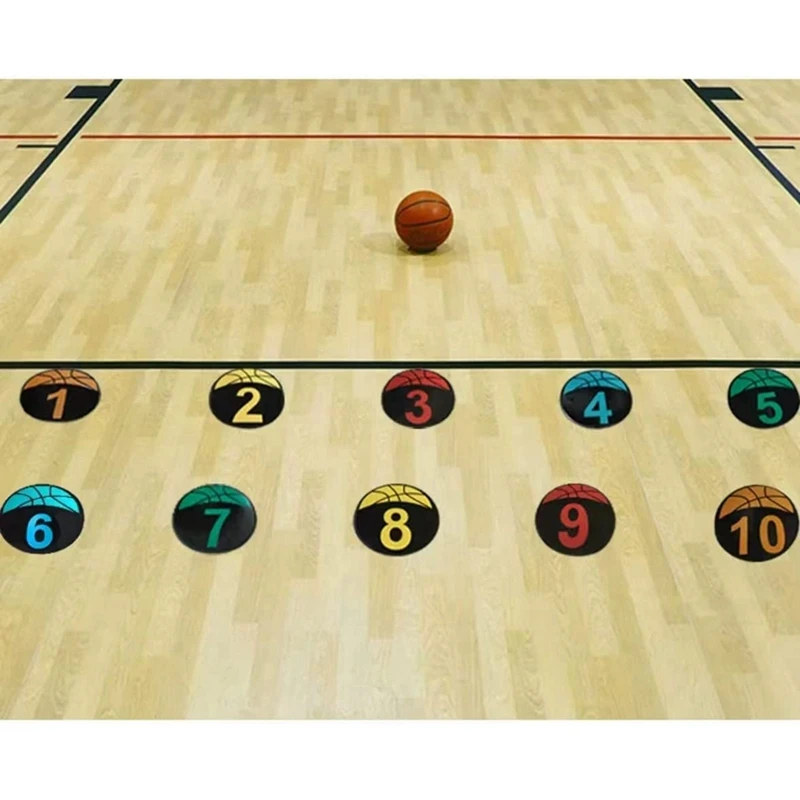 1Set Basketball Spot Marker 9 Inches,Round Flat Number Dots, Training Marker Field