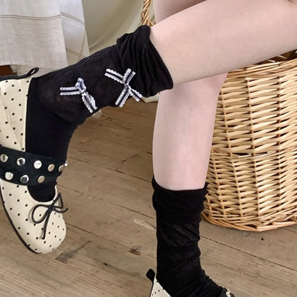 Sweet Bow Korean Ins Simple Short Socks Ballet Style Cute Jk Cotton Socks Girls Summer Lace Socks for Daily Dating Shopping