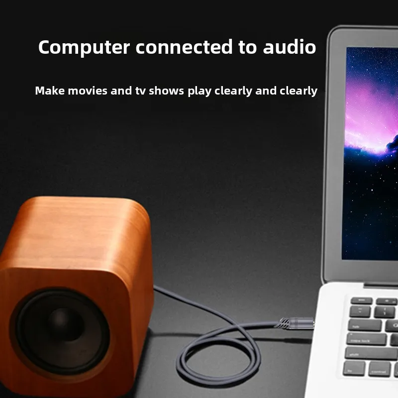 كابل Aux Jinghua 3.5 ملم ذكر إلى ذكر، قلب نحاسي نقي، لصوت السيارة المنزلي، مضخم صوت الجهير، صوت ستيريو