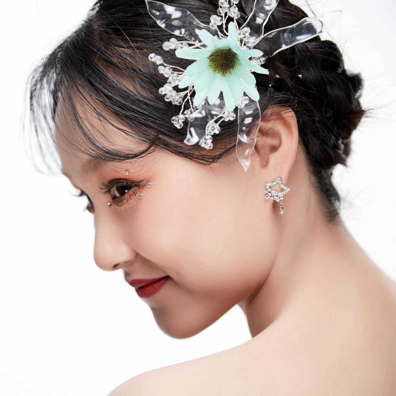 

20Pcs Artificial Flower Heads DIY Craft Faux Daisy Mini Fabric Flowers for Wedding Hair Accessories Decorations Simulated Craft