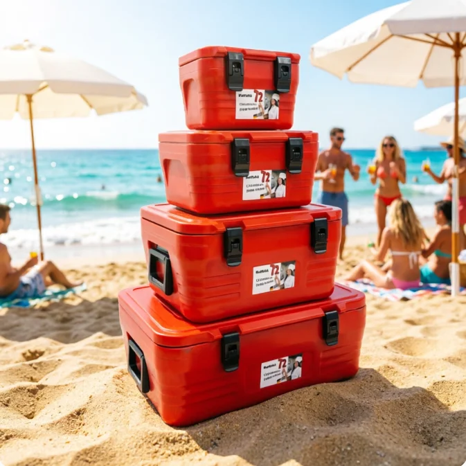 Custom OEM/ODM Portable 4pcs Set Large Thermal Cooler Boxes Outdoor Cold Storage Fresh-Keeping Ice Chest With Lid For Fishing Ca