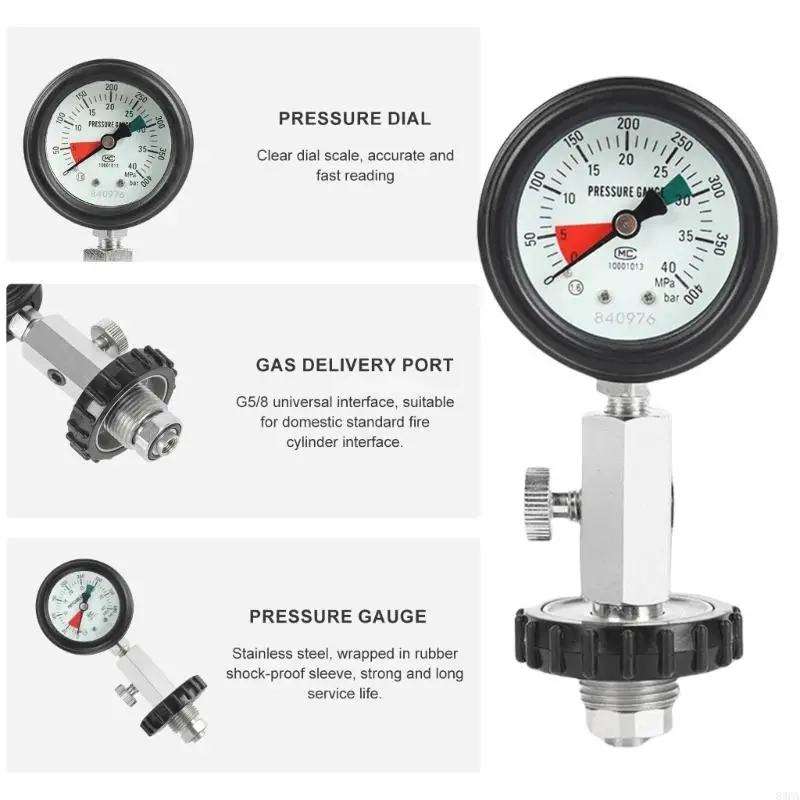 

High Accuracy Diving Tool Tanks Air Cylinder Pressures Gauges Instrument for Regulator Safety and Maintenances