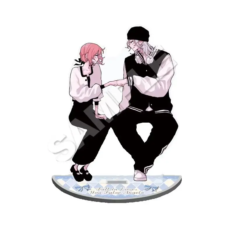 Shoujo Manga Fall in Love, You False Angels Ninomae Toki Katsura Otogi Scene Drawing Acrylic Stand Model Plate Keychains
