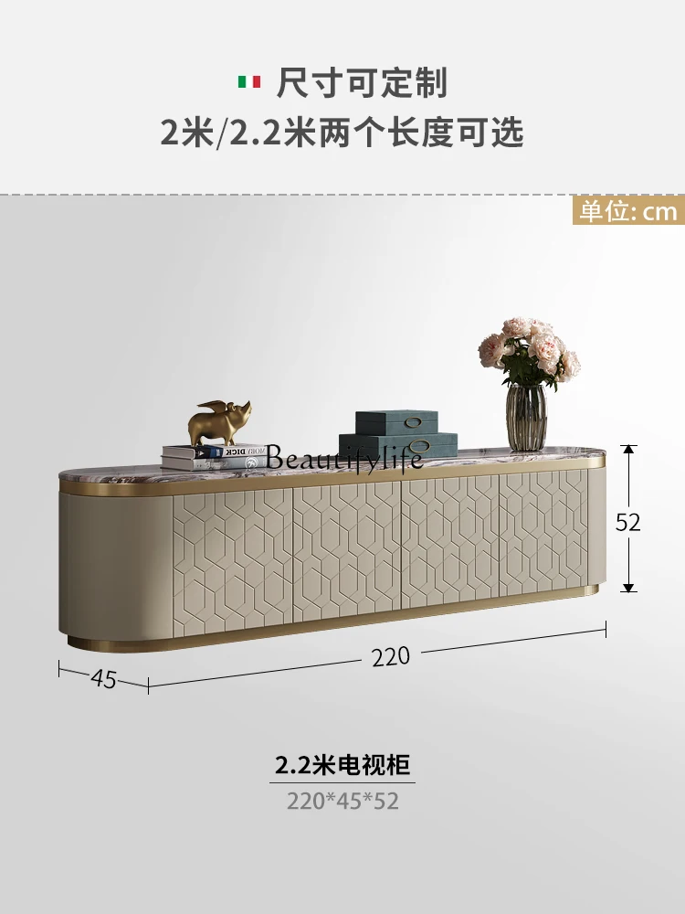 Armário De Piso De TV De Alta Qualidade Em Mármore, Moda Moderna, Italiana, Sala De Estar, Sala De Amostras