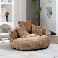 Durable Chenille Fabric High-Back Bean Bag Lounger with Pillows for Indoor/Outdoor Use - Comfort Sofa Chair